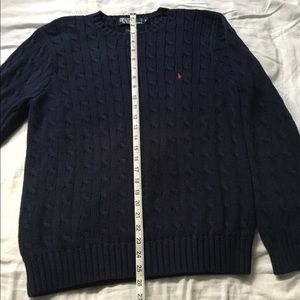 Polo Ralph Lauren mens M cable knit navy sweater